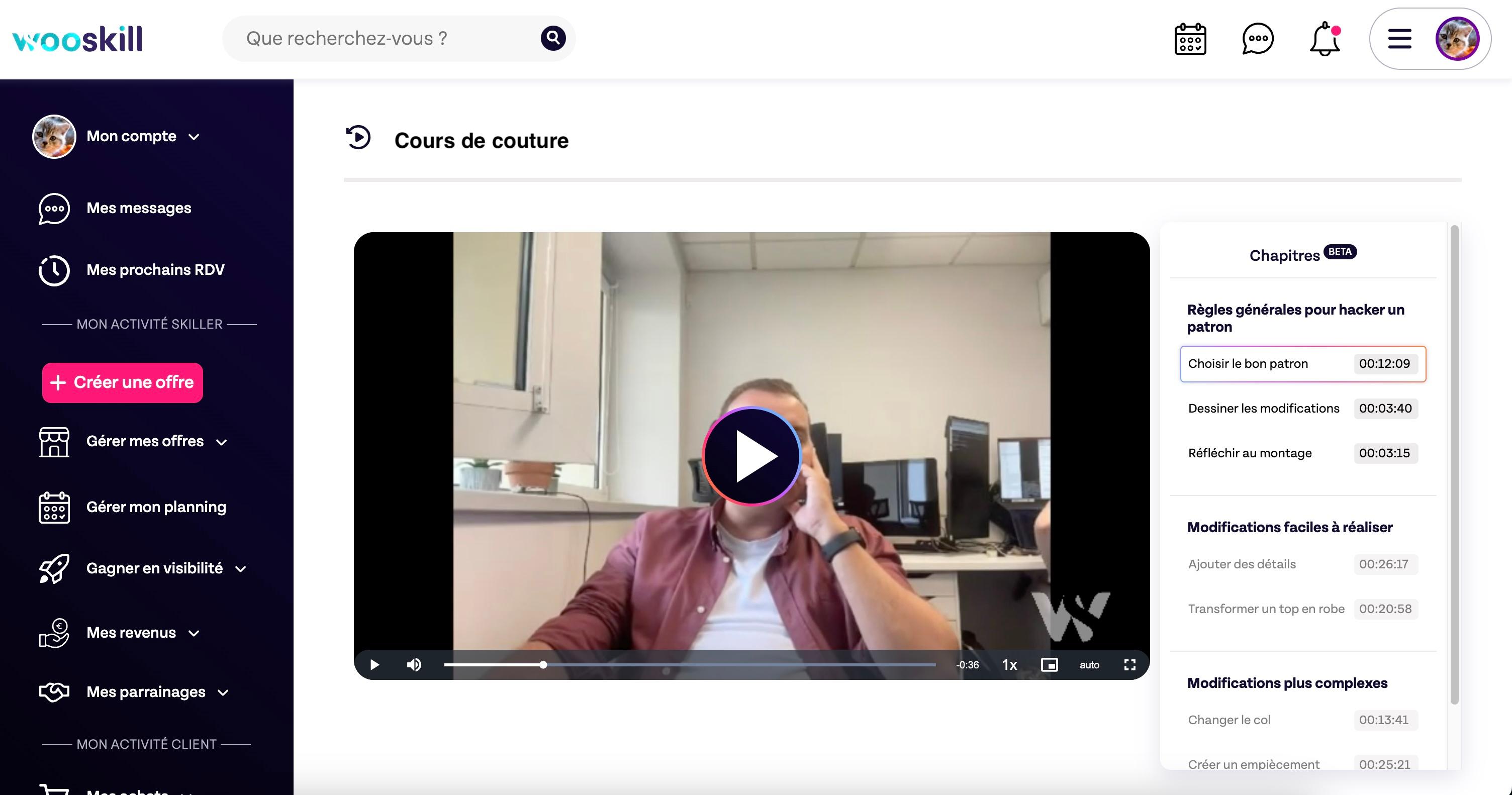 Interface de consultation coté client